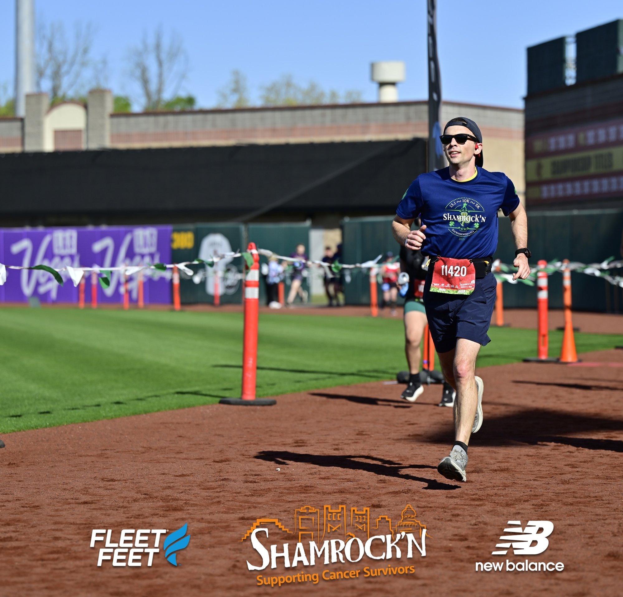 Finish line on the warning track